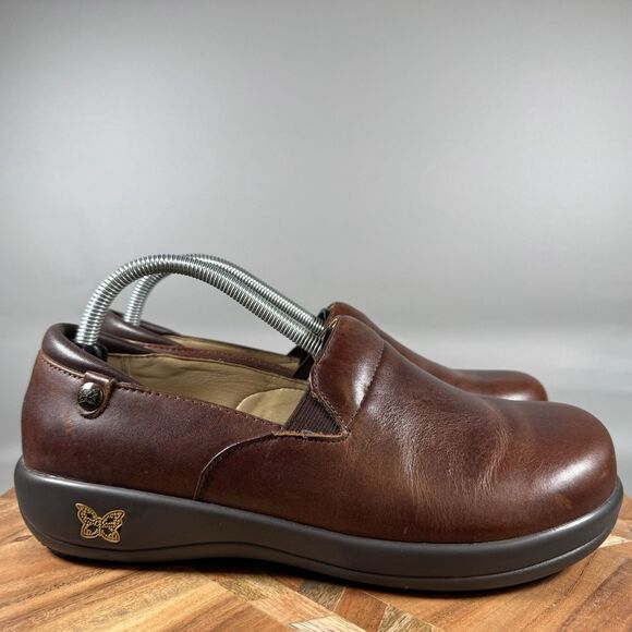 Alegria Women's Keli Pro Brown Leather Nursing Comfort Clogs EU 41 US 10.5 - Picture 1 of 8